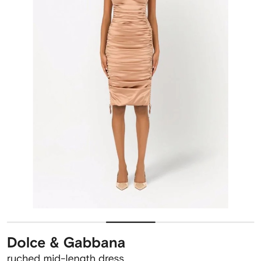 DOLCE & GABBANA CARAMEL SILK PARTY DRESS